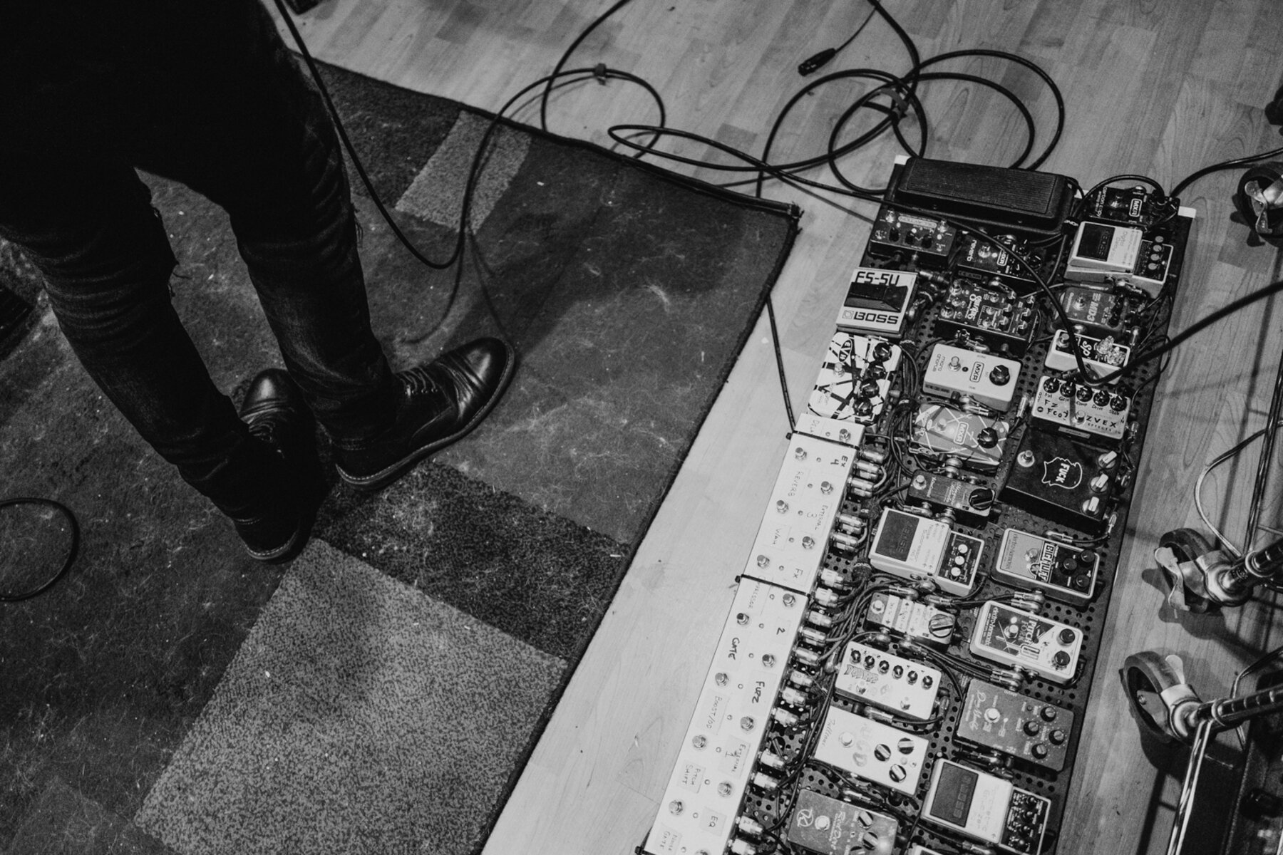 Pedalboard detail from Mother Nature sessions