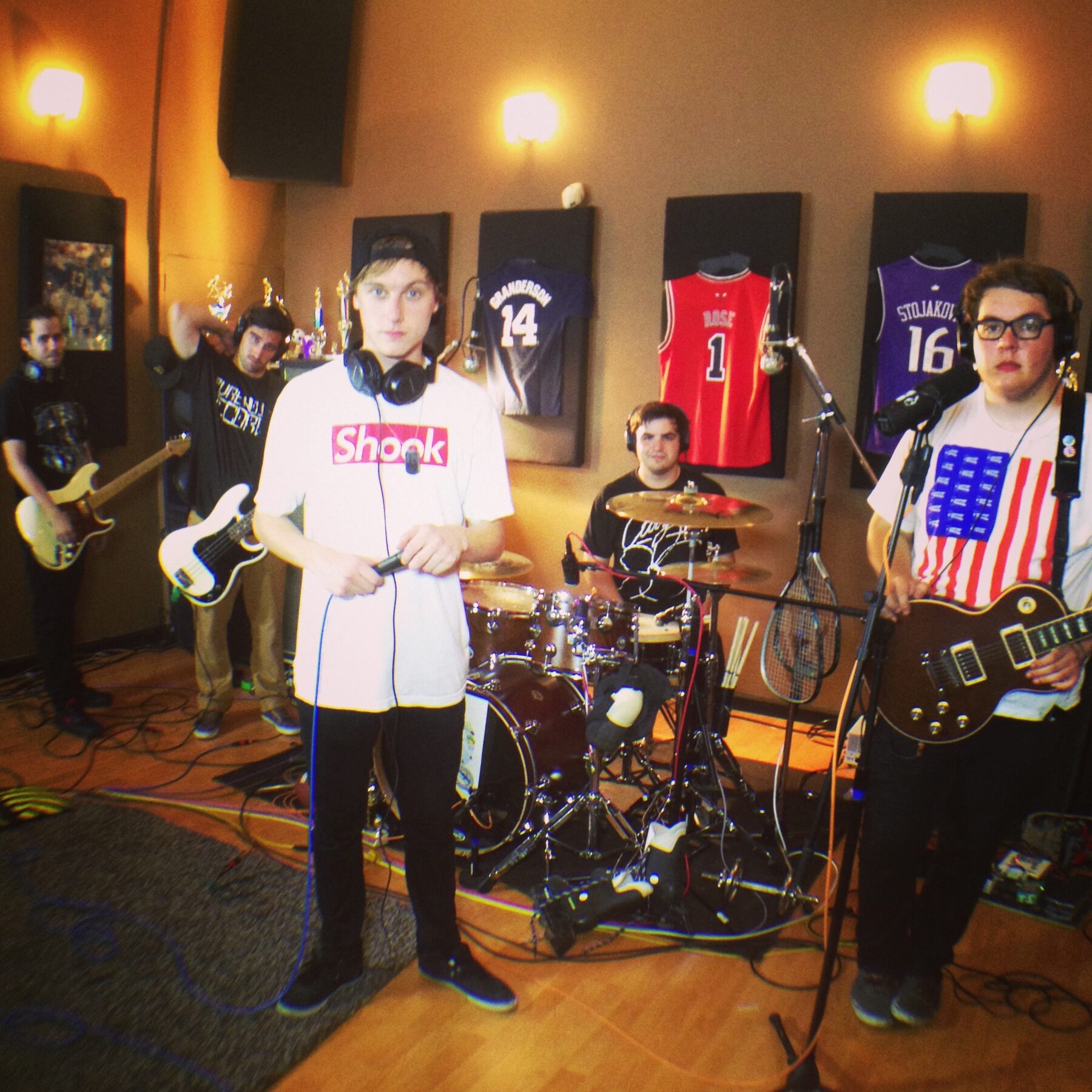 State Champs tracking in the live room at The Panda Studios