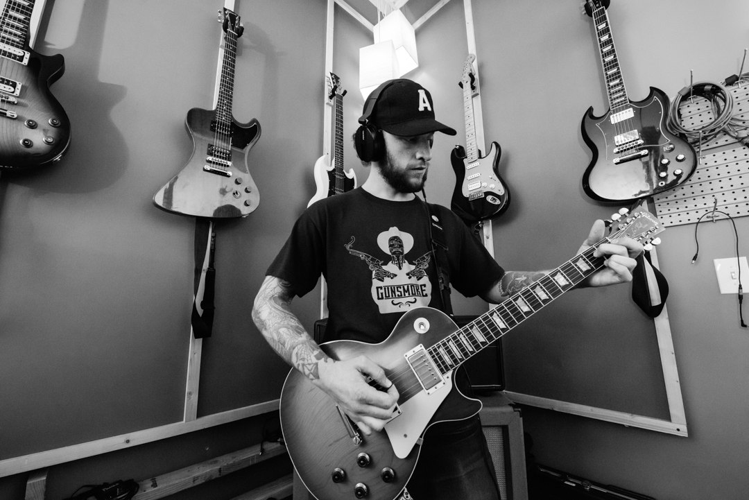 Guitar tracking session